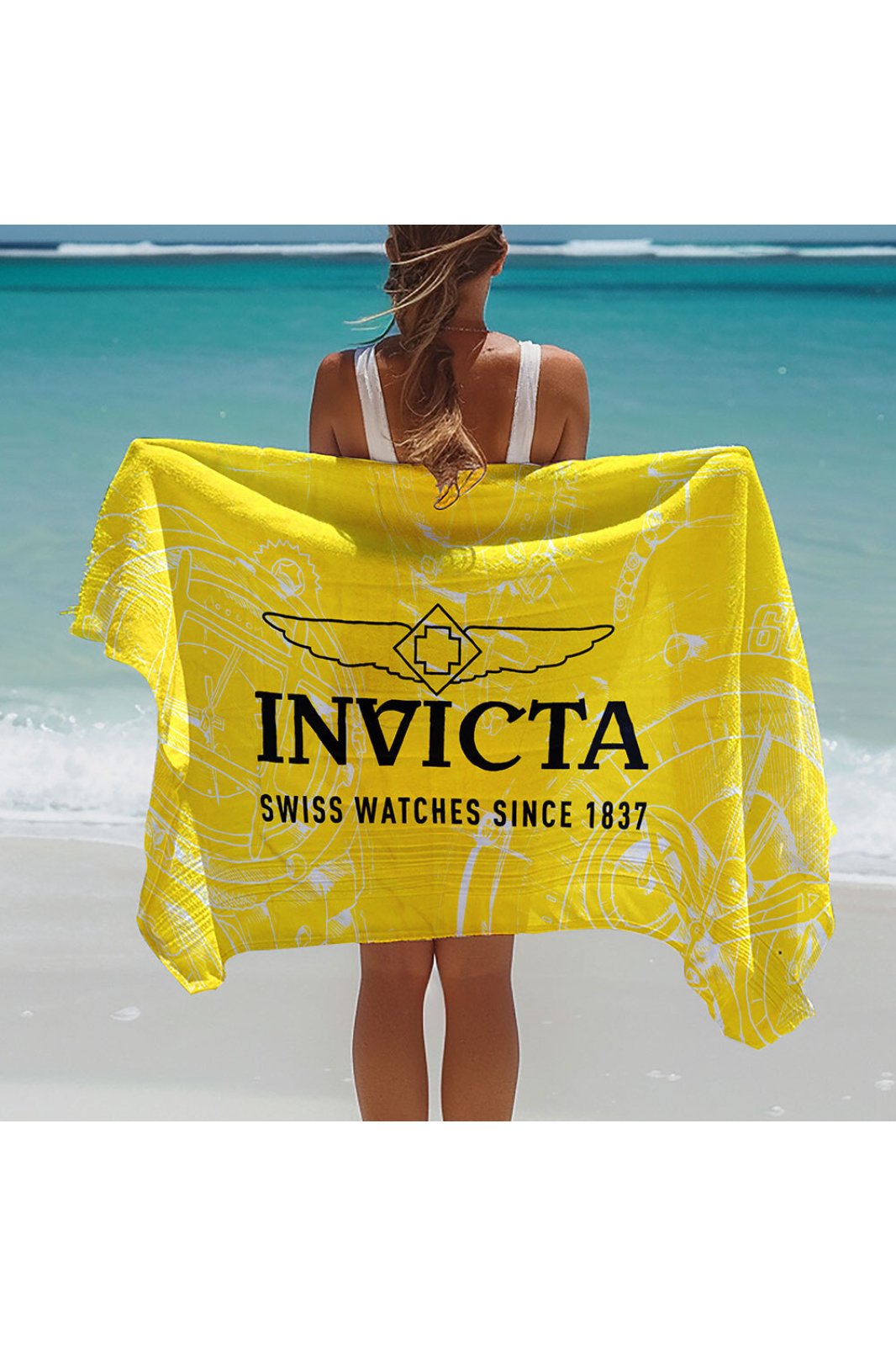 Invicta Strandhanddoek - Geel XL