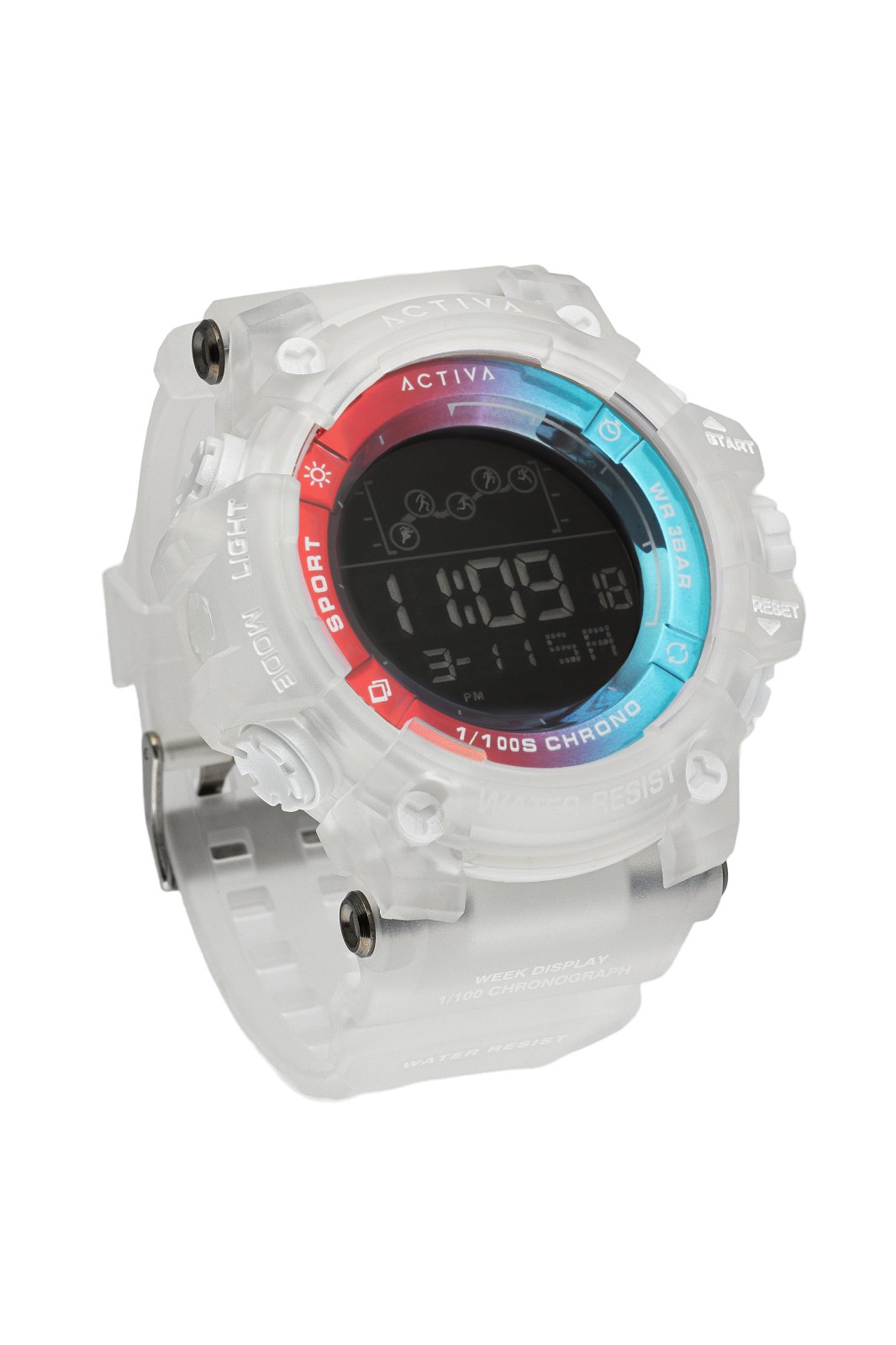 Activa Digital ACW8082-001 Herenhorloge - Quartz Uurwerk - Plastic met Zwarte Wijzerplaat - 50 mm