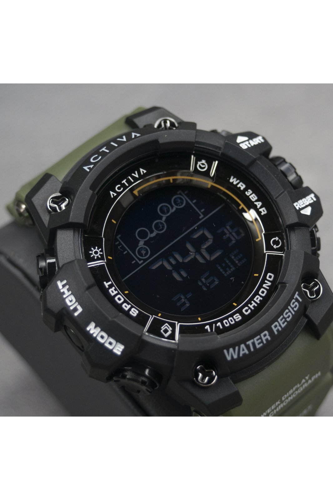 Activa Digital ACW8082-006 Men's Watch - Quartz Movement - Plastic with Black Dial - 50 mm