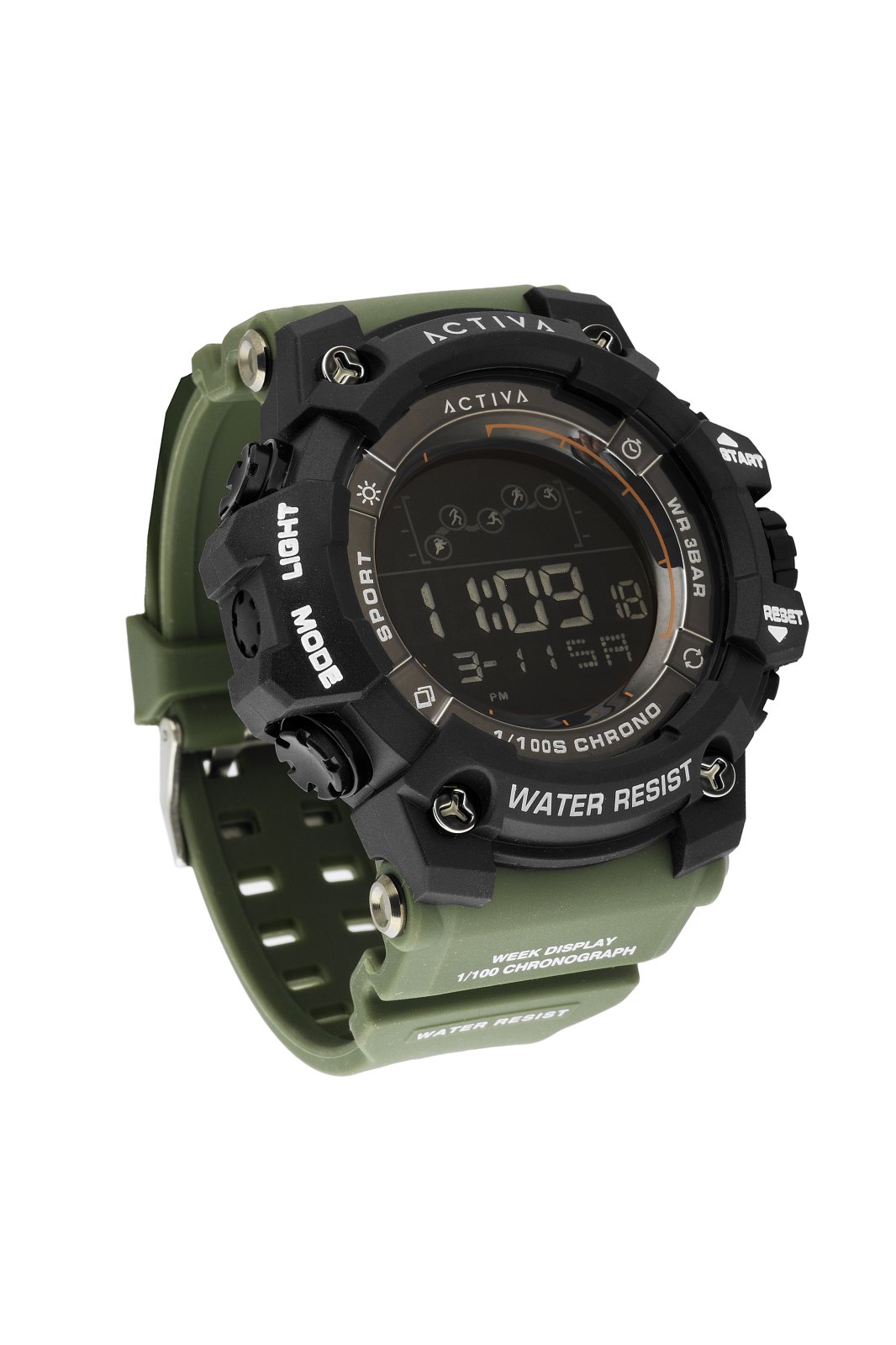 Activa Digital ACW8082-006 Men's Watch - Quartz Movement - Plastic with Black Dial - 50 mm