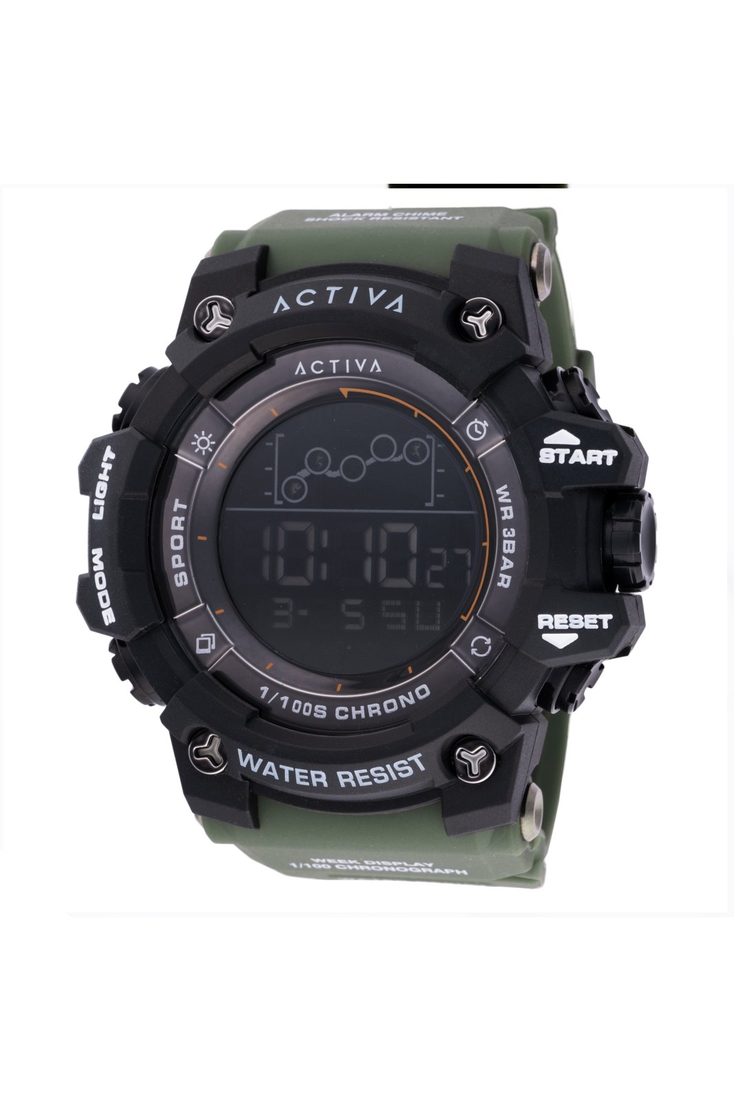 Activa Digital ACW8082-006 Men's Watch - Quartz Movement - Plastic with Black Dial - 50 mm