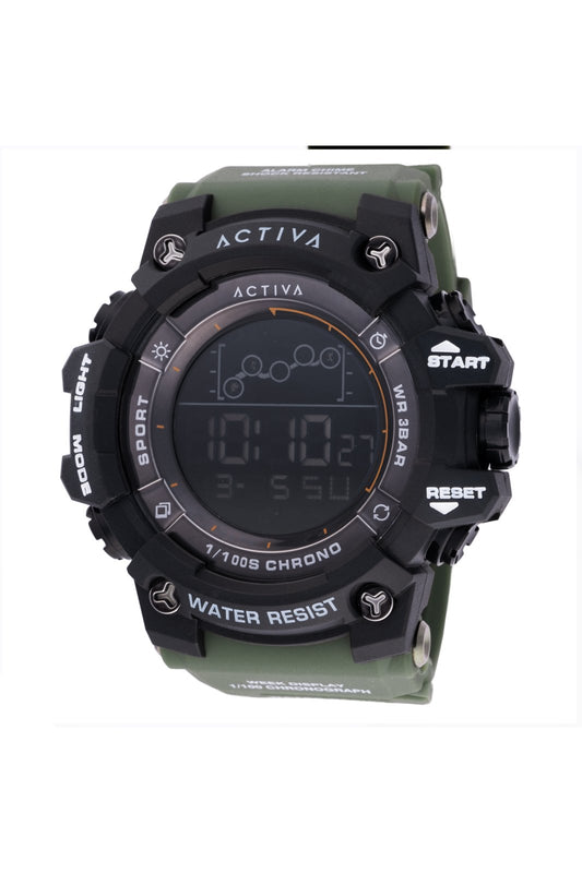 Activa Digital ACW8082-006 Men's Watch - Quartz Movement - Plastic with Black Dial - 50 mm