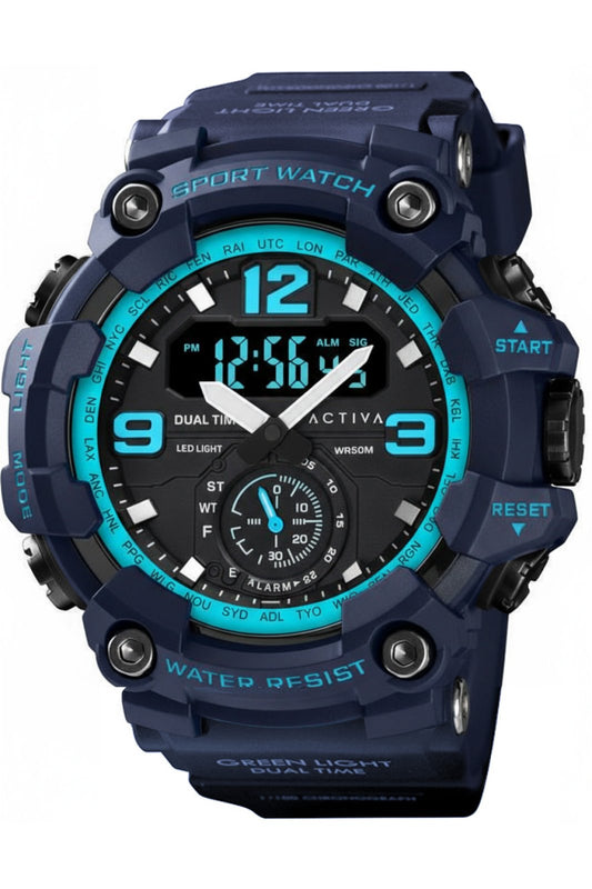 Activa DIGITAL ESSENTIALS ACW1637-009 Herenhorloge - Quartz Uurwerk - Plastic met Zwarte Wijzerplaat - 52 mm
