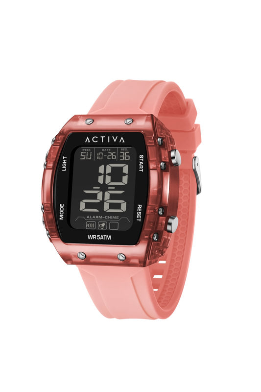 Activa DIGITAL ESSENTIALS ACW8108-001 Herenhorloge - Quartz Uurwerk - Plastic met Zwart Wijzerplaat - 45 mm