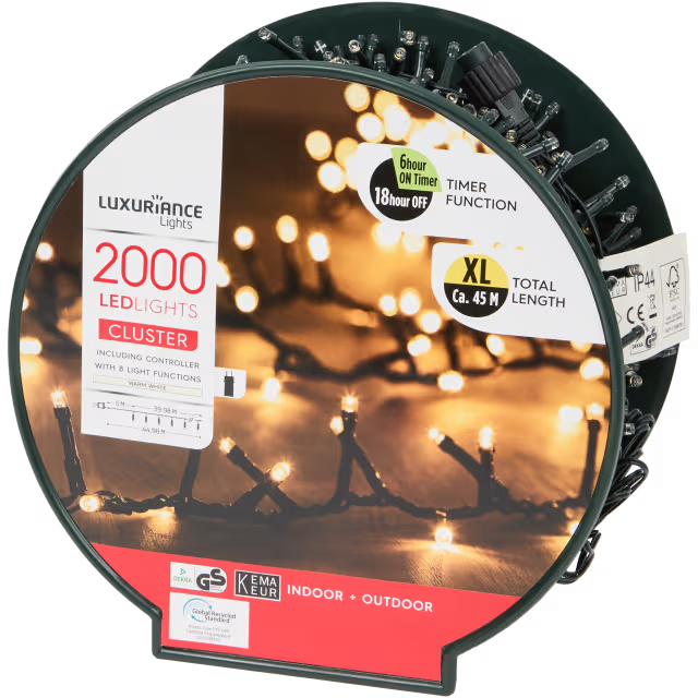 Luxuriance Lights ledkerstverlichting XL Ca. 45 meter | 2000 ledlampjes