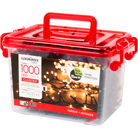 Luxuriance Lights cluster kerstverlichting 1.000 ledlampjes | 14,3 + 5 meter