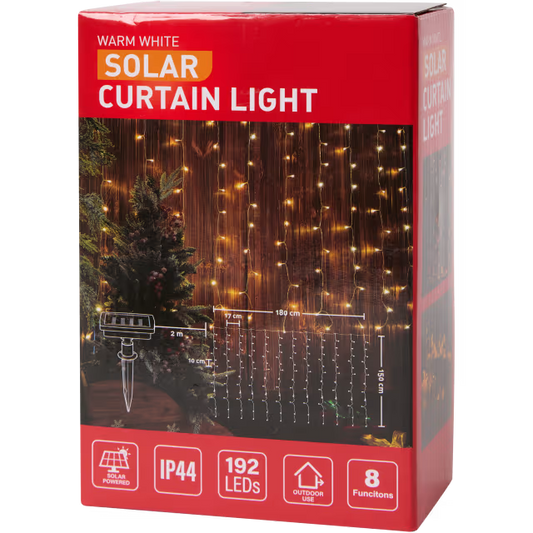 Solar lichtgordijn 180 x 150 cm | 192 leds