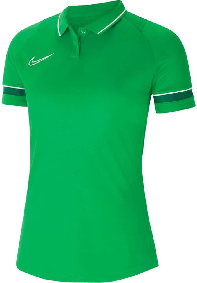 Nike Dri‑Fit Academy 21 Polo – Dames, Lichtgroen/Wit/Pine Green (Maat S)