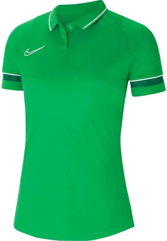 Nike Dri‑Fit Academy 21 Polo – Dames, Lichtgroen/Wit/Pine Green (Maat S)