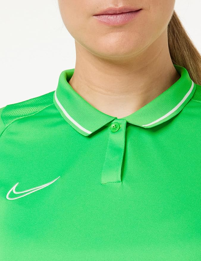 Nike Dri‑Fit Academy 21 Polo – Dames, Lichtgroen/Wit/Pine Green (Maat S)