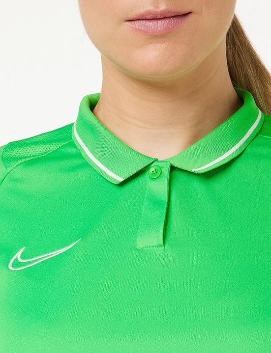 Nike Dri‑Fit Academy 21 Polo – Dames, Lichtgroen/Wit/Pine Green (Maat S)